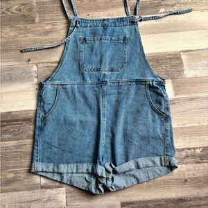 Denim Blue Women's Overall Shorts